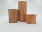 Trio de bougeoirs en cerisier du Japon 001